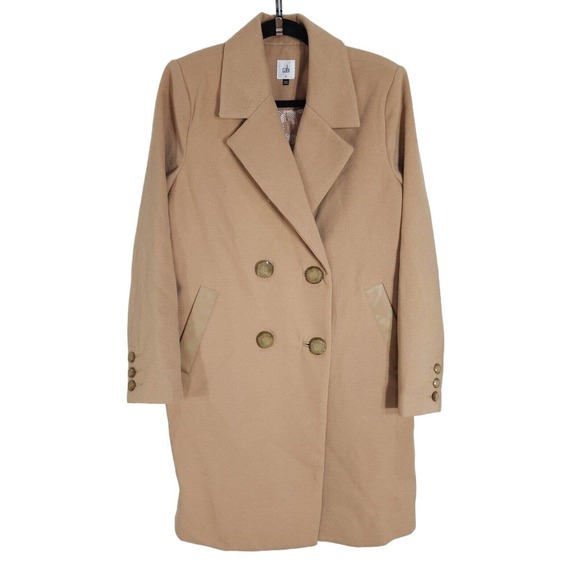 Cabi Womens Coat Heritage Camel Brown Longline Double Breasted Trench Jacket M - Picture 2 of 14